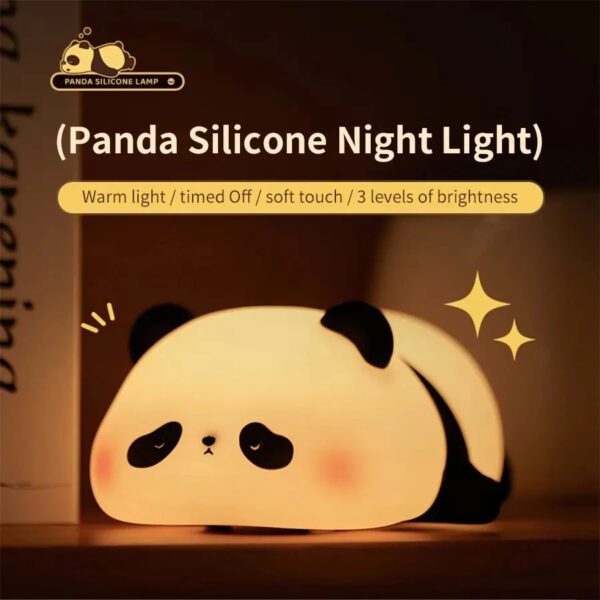 Cute Panda Night Light Silicone Soft Lamp Portable And Child Safe Bedside Light Reliable