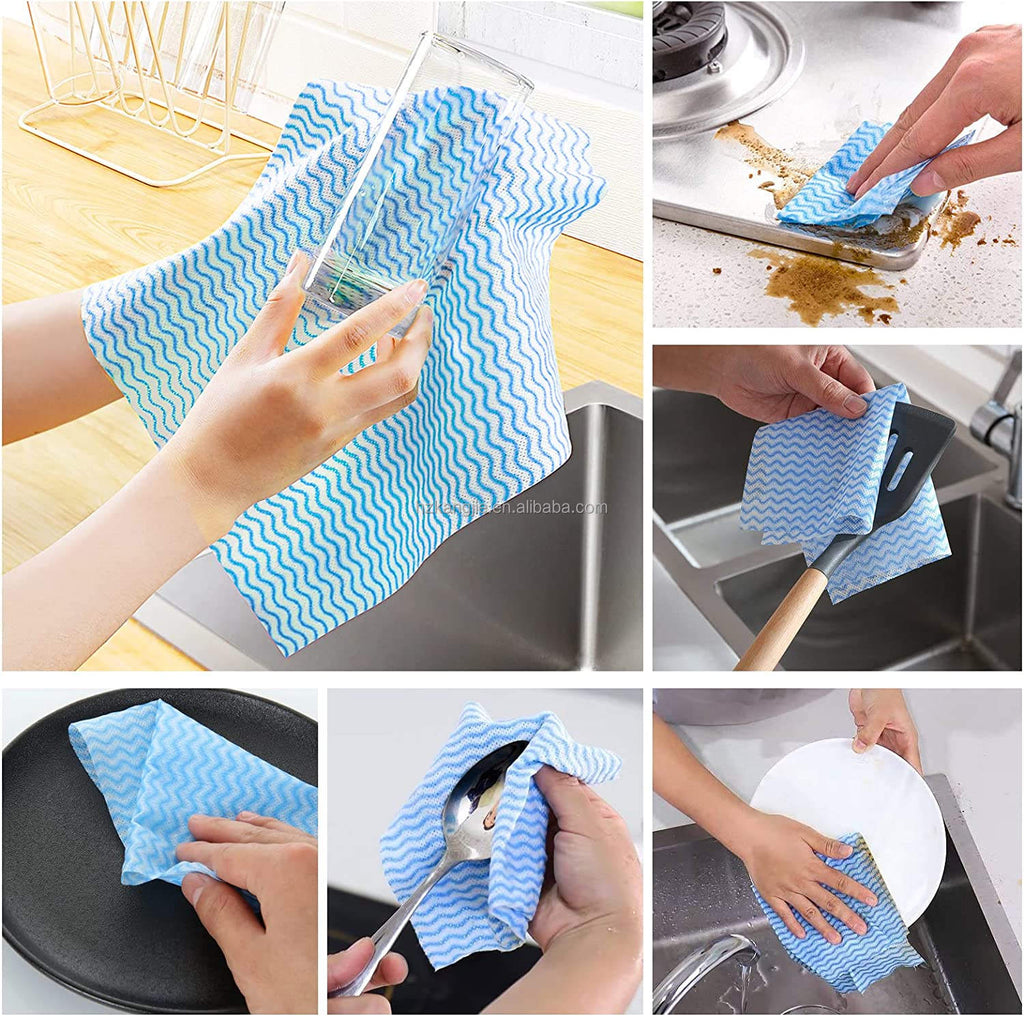 Reusable Kitchen Cleaning Wipes Roll – Washable, Absorbent & Eco-Friendly Multi-Purpose Cleaning 50 Sheets