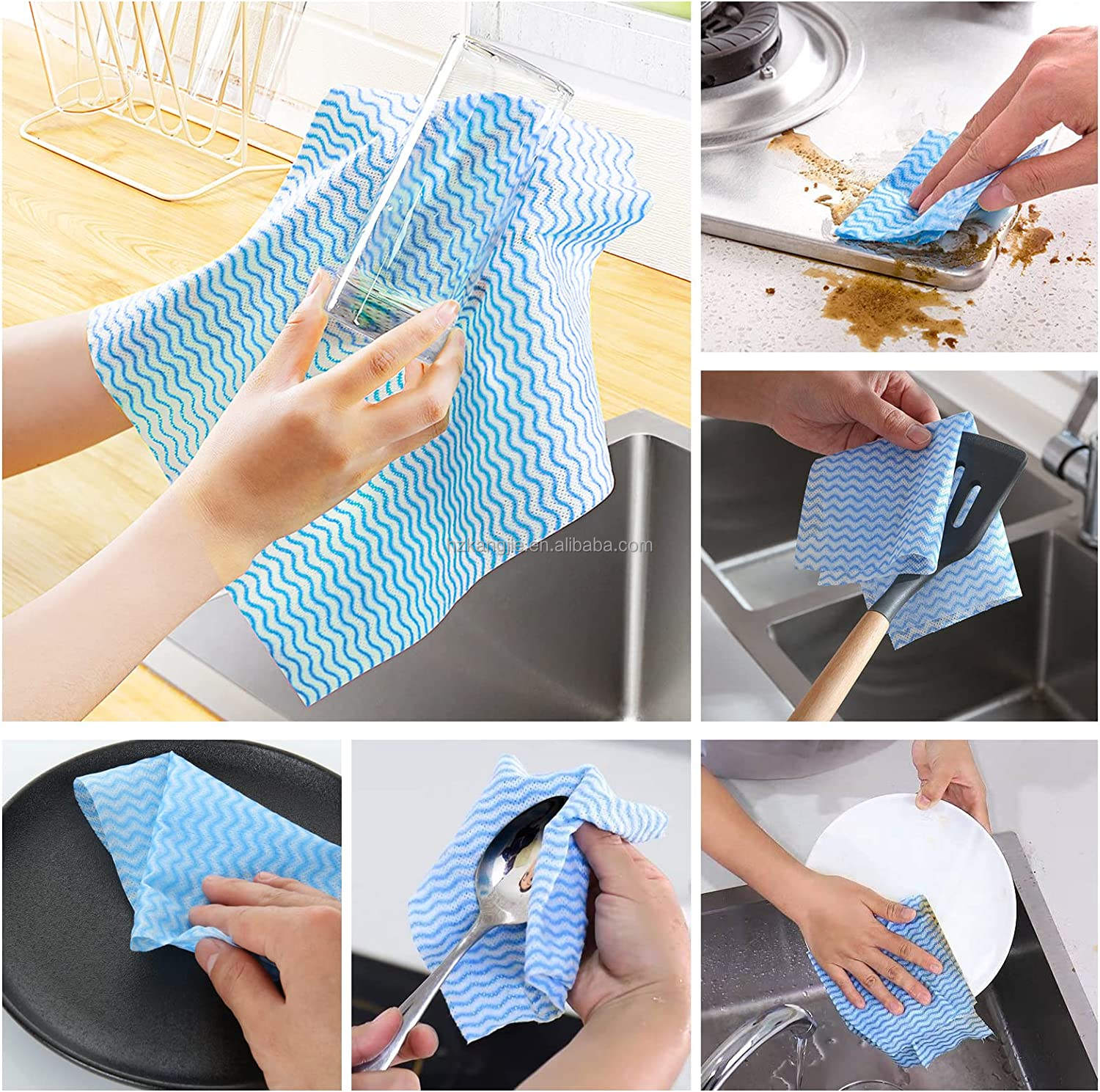 Reusable Kitchen Cleaning Wipes Roll – Washable, Absorbent & Eco-Friendly Multi-Purpose Cleaning 50 Sheets