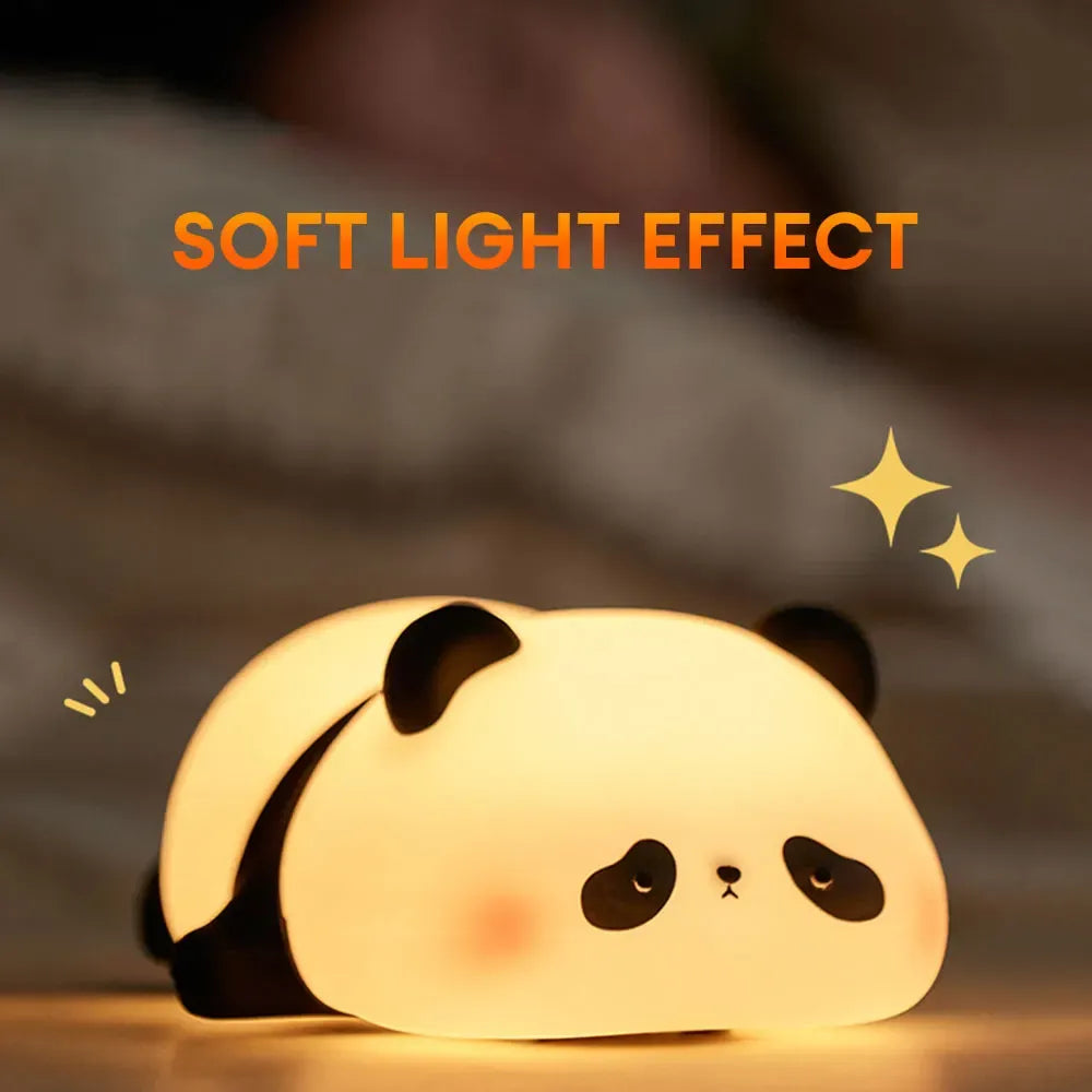 Cute Panda Night Light Silicone Soft Lamp Portable And Child Safe Bedside Light Reliable