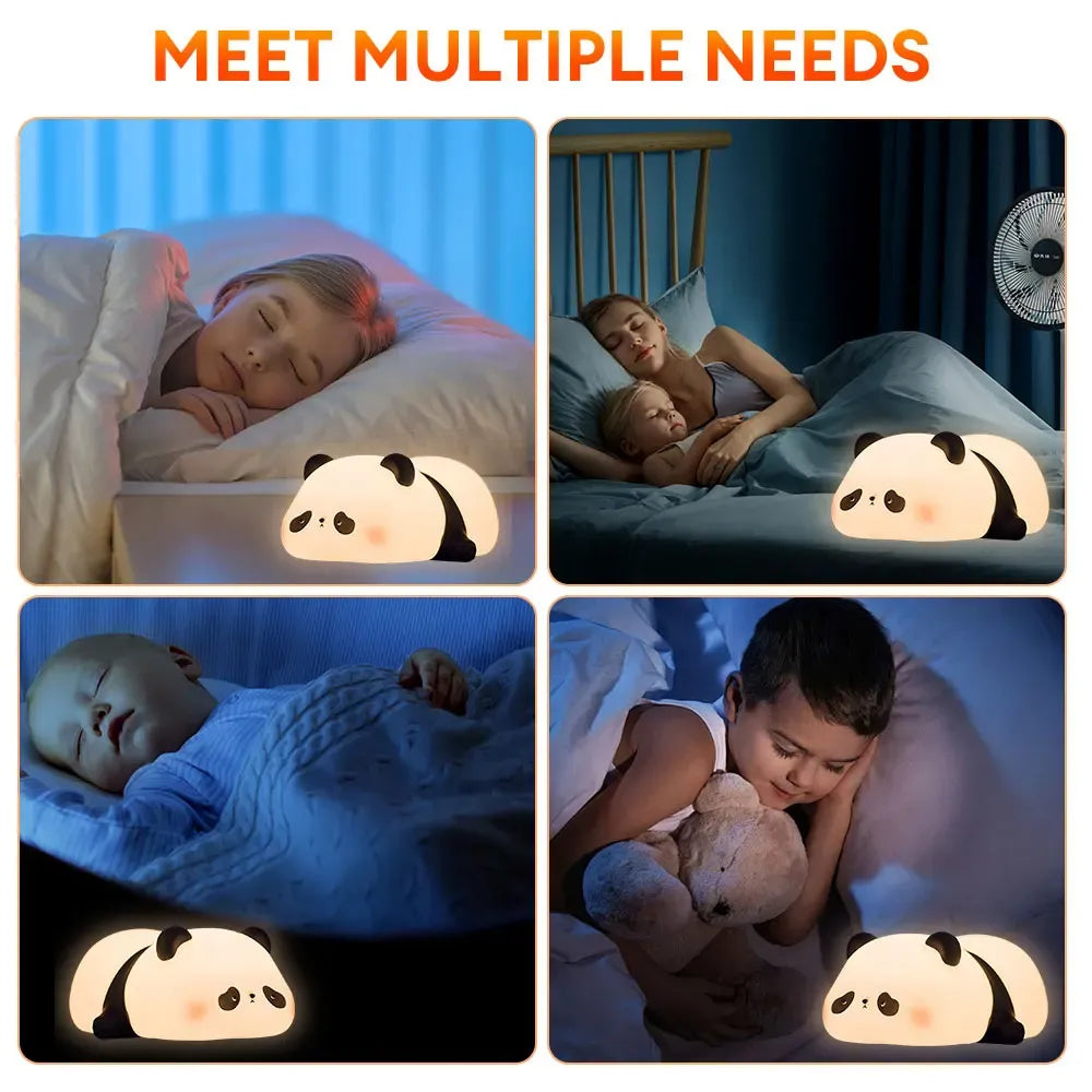 Cute Panda Night Light Silicone Soft Lamp Portable And Child Safe Bedside Light Reliable